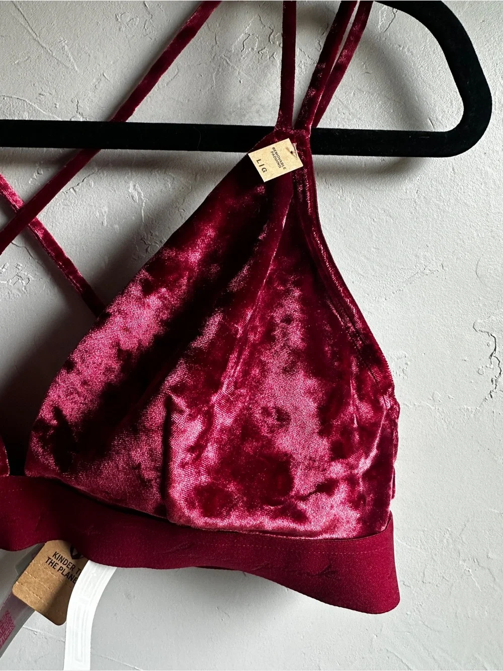 Victoria’s Secret PINK Red Velvet Strappy Bralette Y2K Coquette‎ NWT Festival L